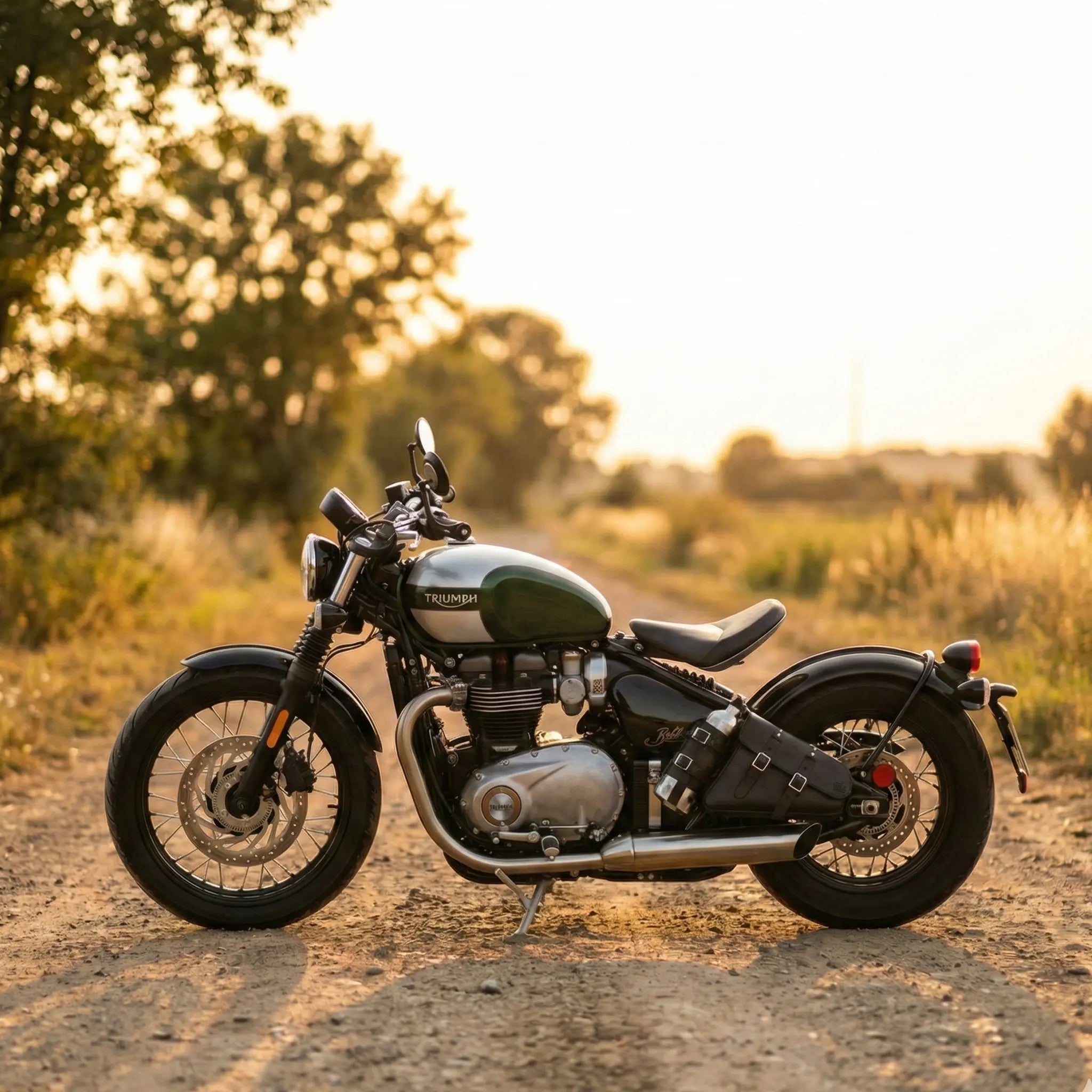 Triumph Bobber Speedmaster Solotasche links mit Tankflaschenträger - TBL01FB